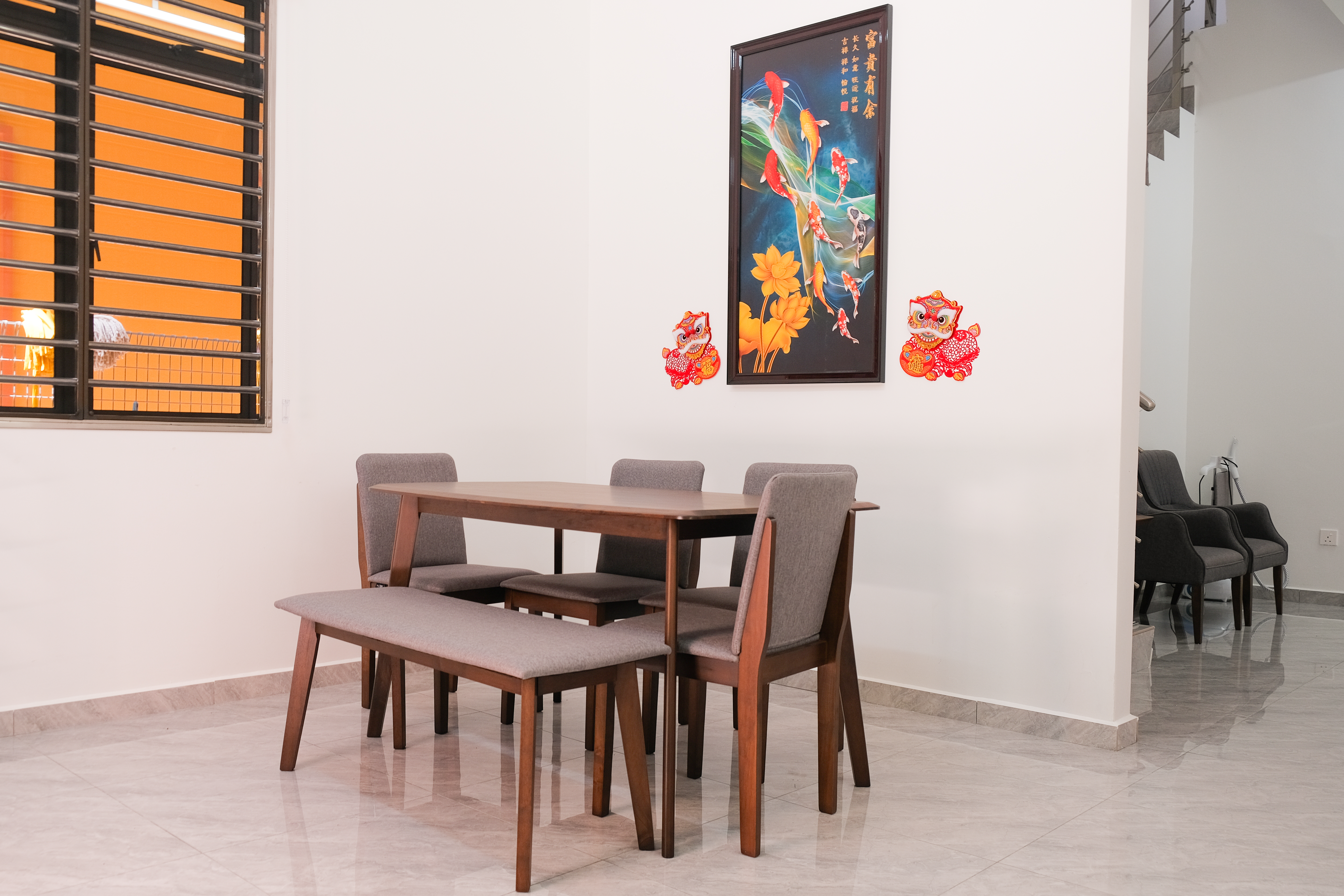 Living room with art pieces