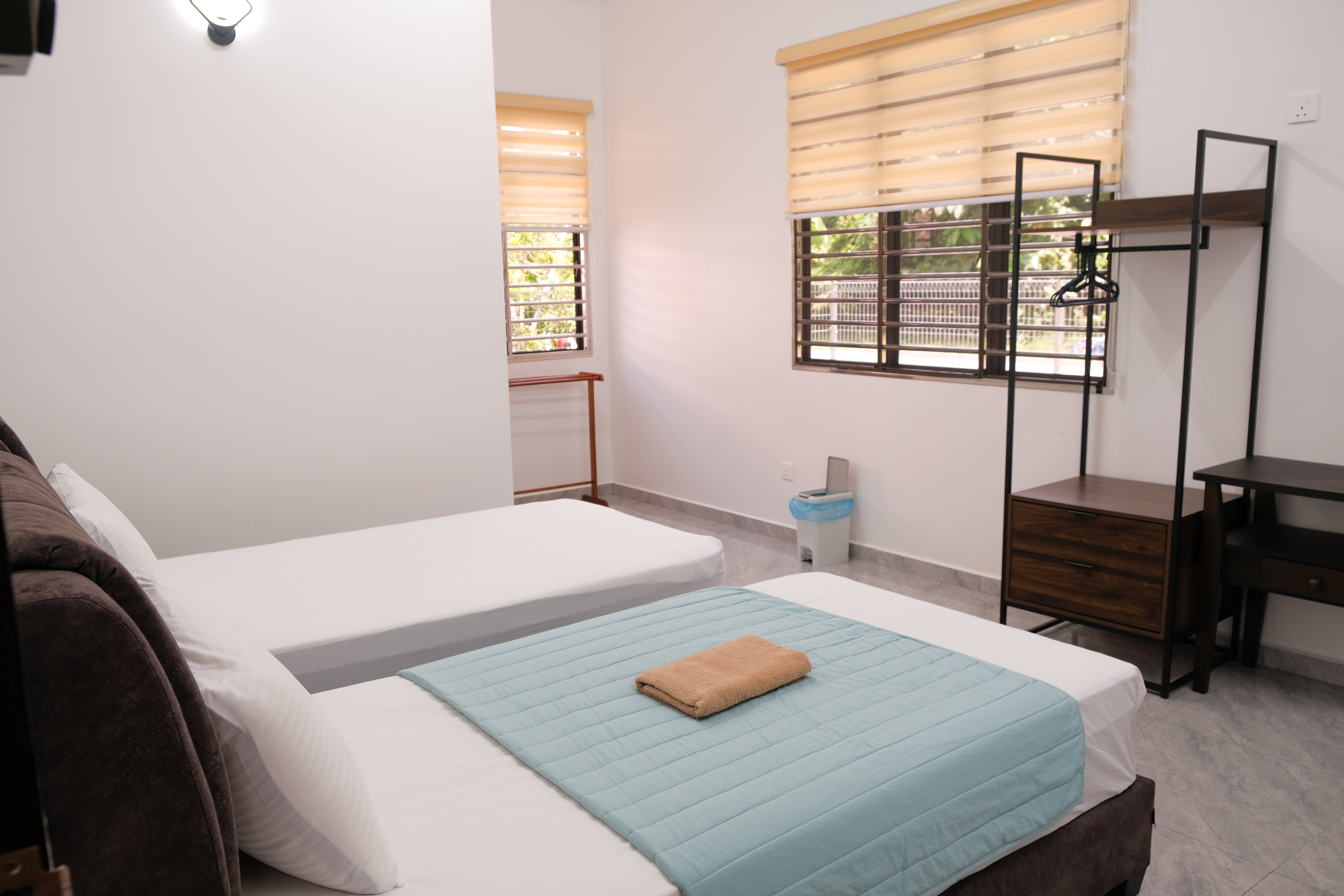 Cozy bedroom with warm lighting